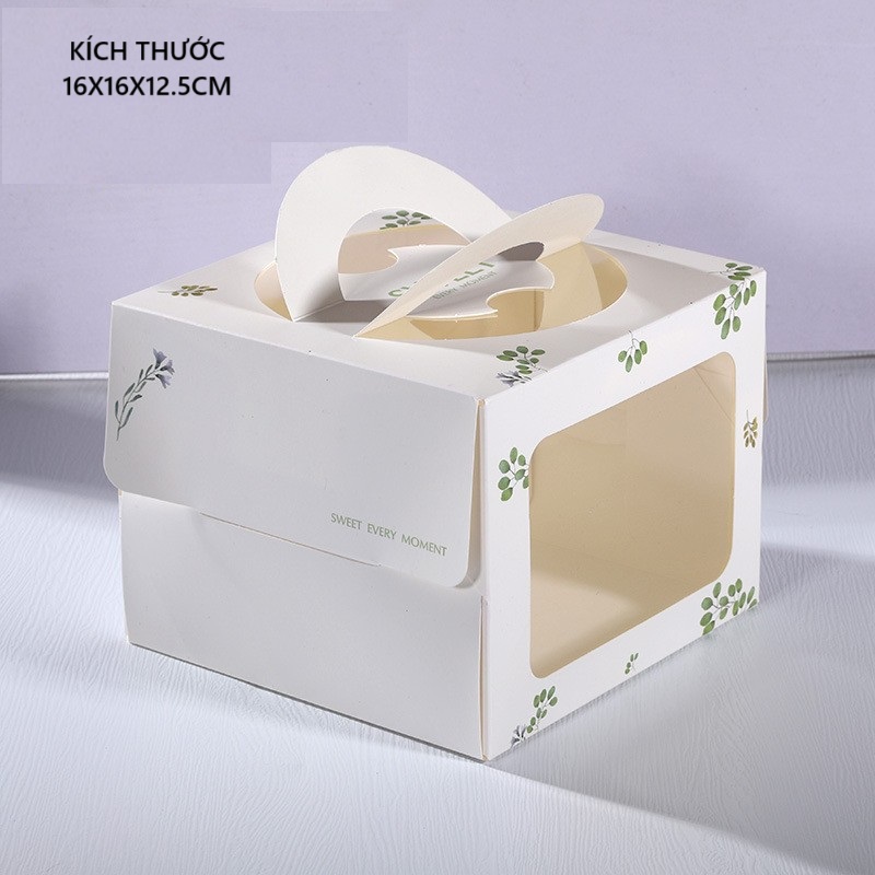 Hộp bánh kem size nhỏ cỏ xanh 16 x cao 12.5cm