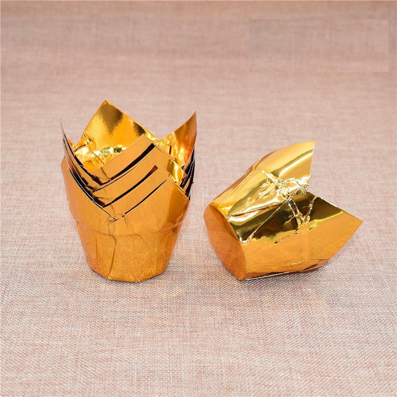 Cup giấy (chén giấy) tulip màu vàng gold lốc 50 cái