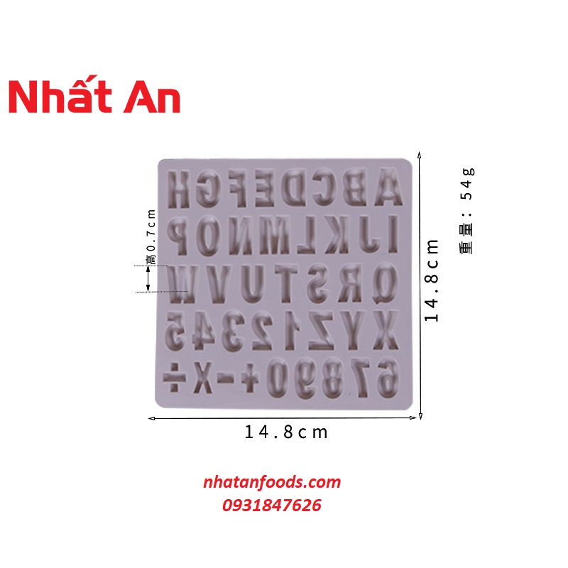 Khuôn silicone chữ cái và số