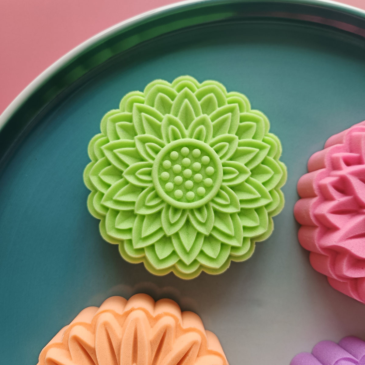 Khuôn trung thu 4 mặt hoa mùa hè 150gr - 180gr