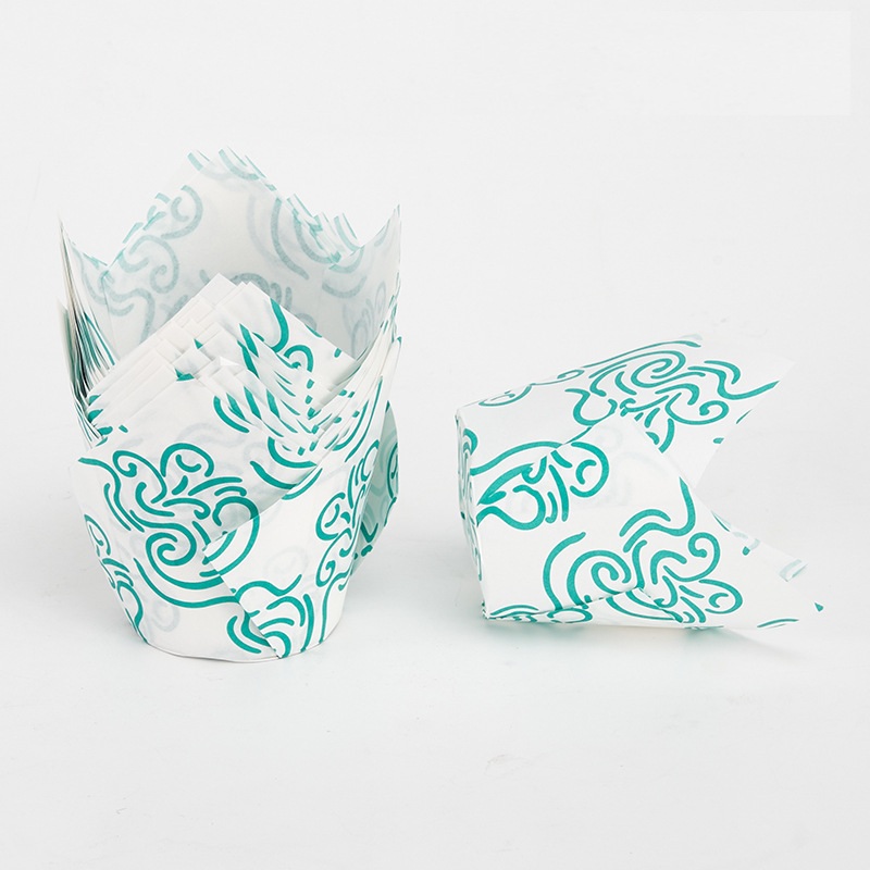 Cup giấy (chén giấy) tulip mây trắng xanh lốc 50 cái