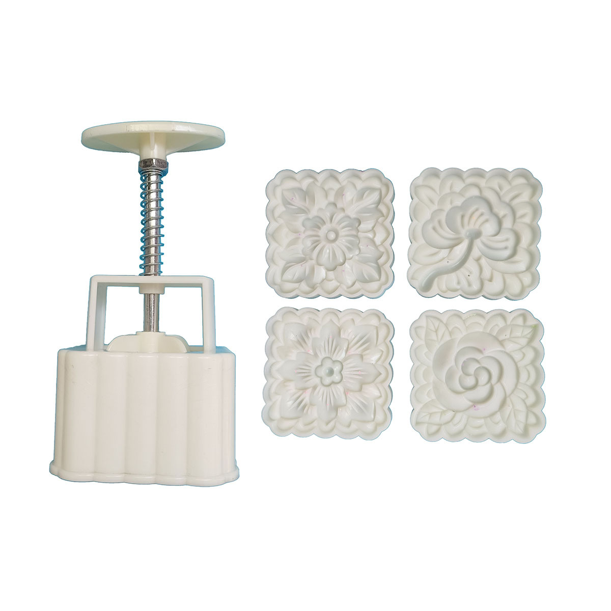 Khuôn trung thu vuông 4 cánh hoa tươi 150gr - 180gr