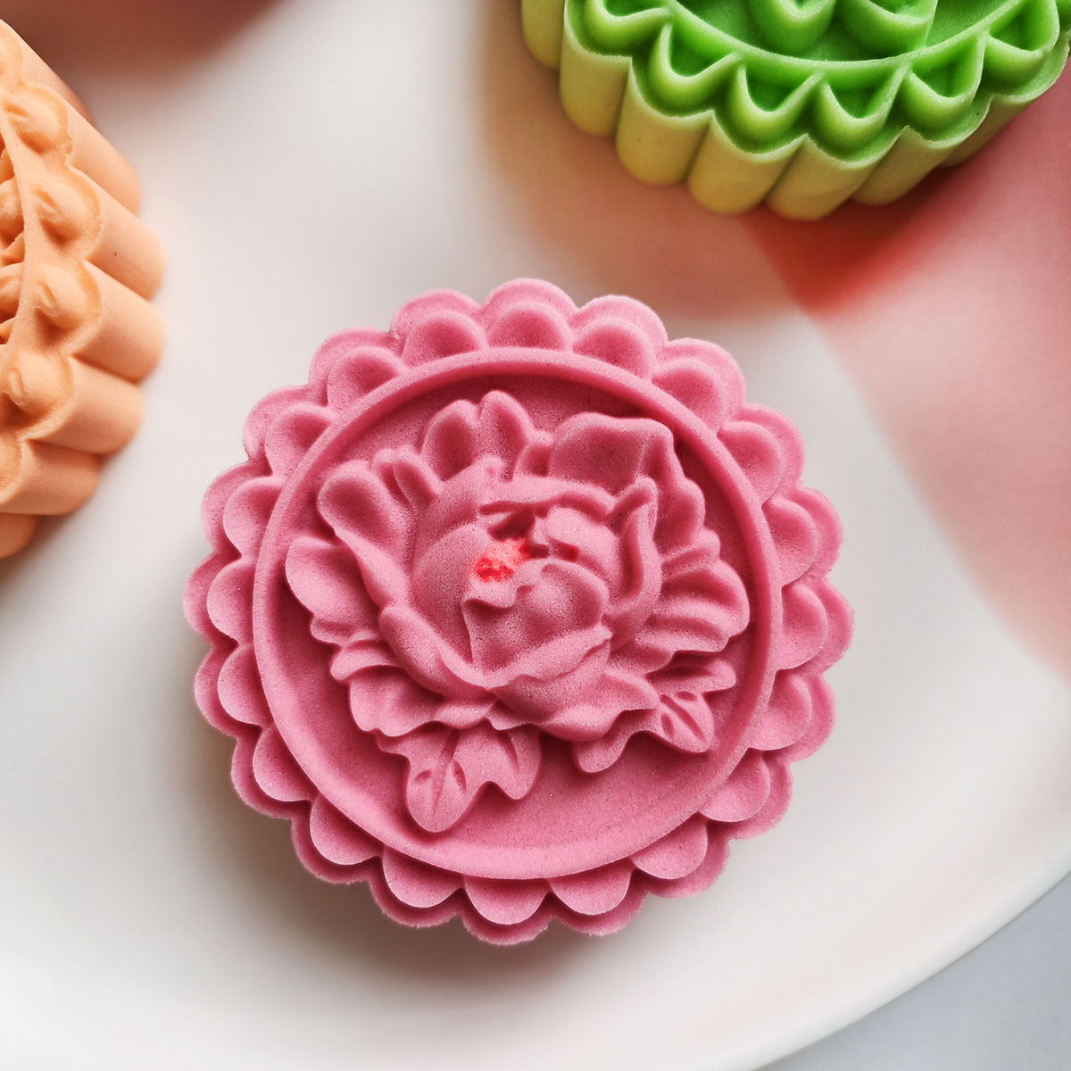 Khuôn Trung Thu 4 mặt cánh đồng hoa 3D 125gr