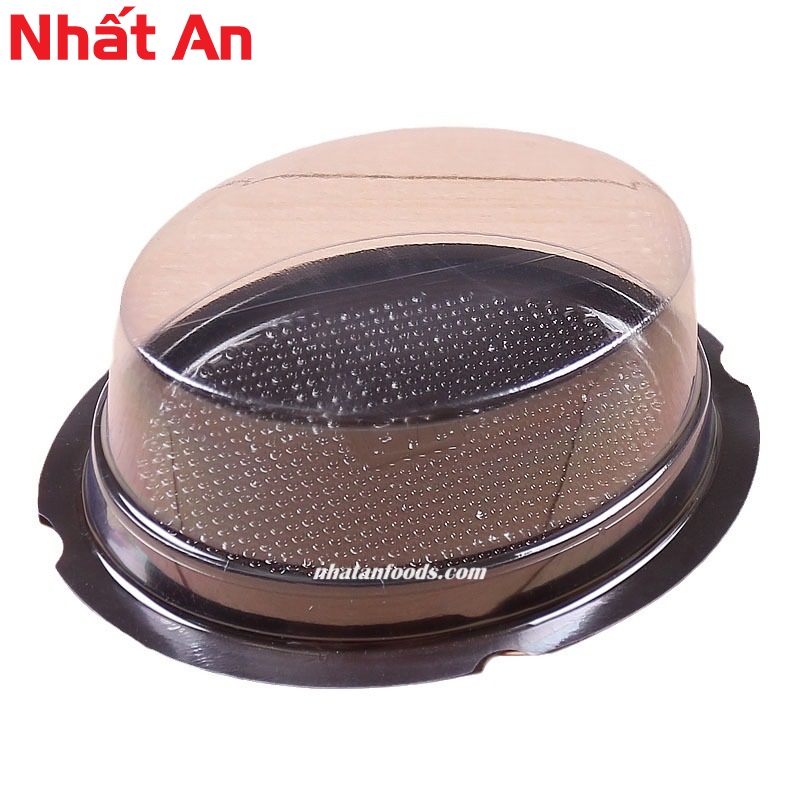 Hộp nhựa oval đế đen F71