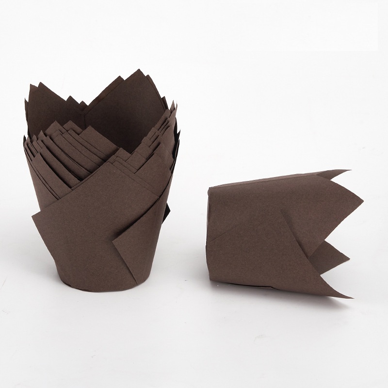 Cup giấy (chén giấy) tulip màu nâu lốc 50 cái