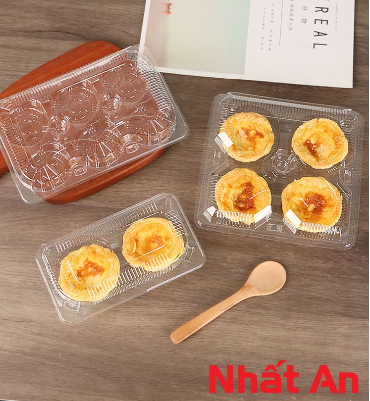 Hộp nhựa bánh tart 6 ngăn nhỏ