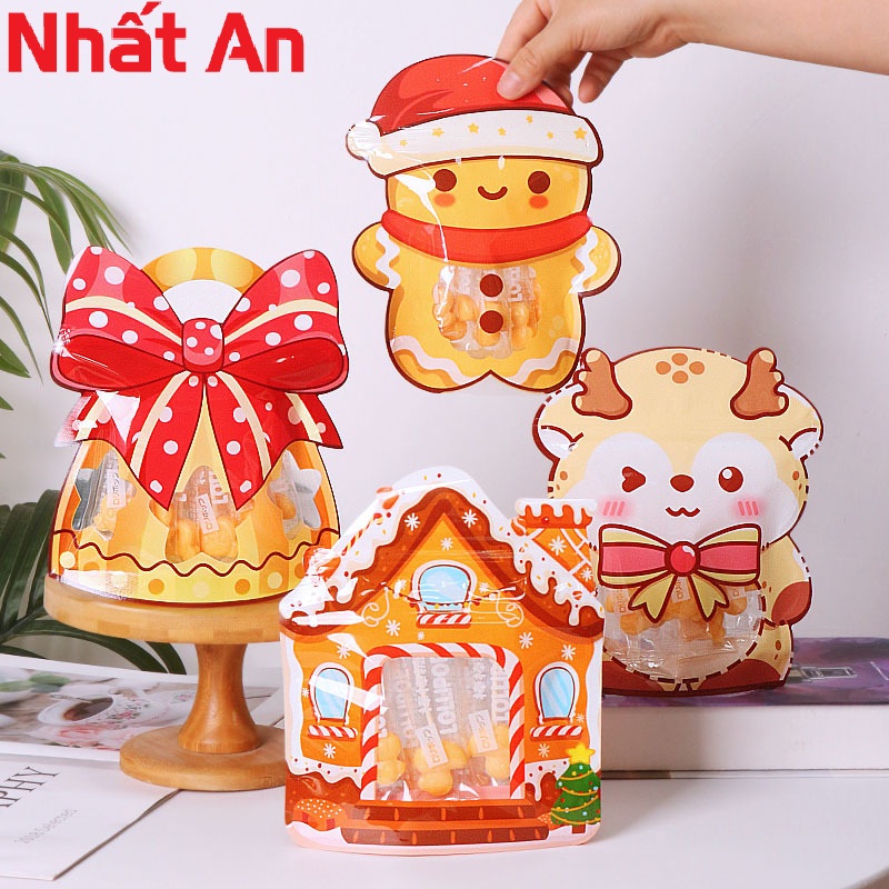 Túi zip Noel hình người gừng