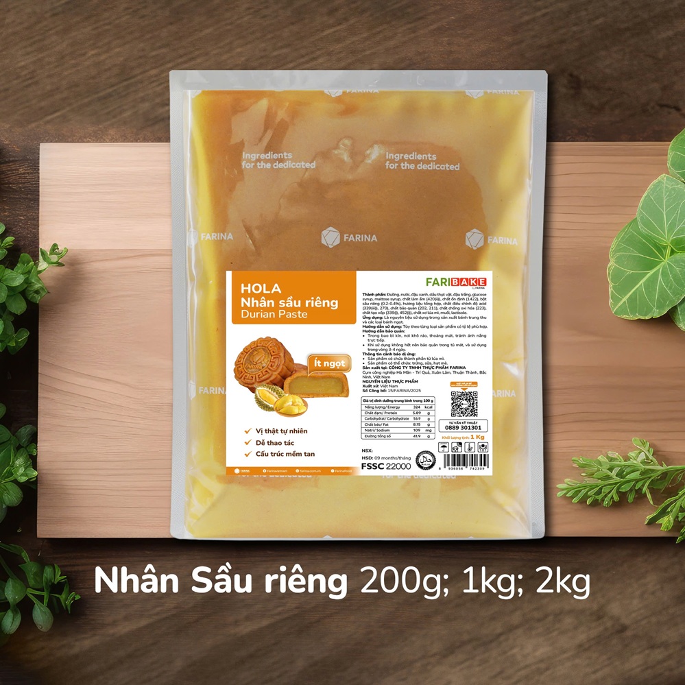 Nhân trung thu sầu riêng HOLA FARINA 1kg