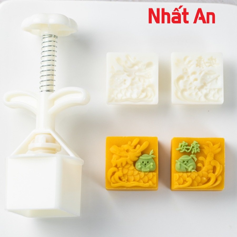 Khuôn Trung Thu 2 mặt thuyền rồng 50gr