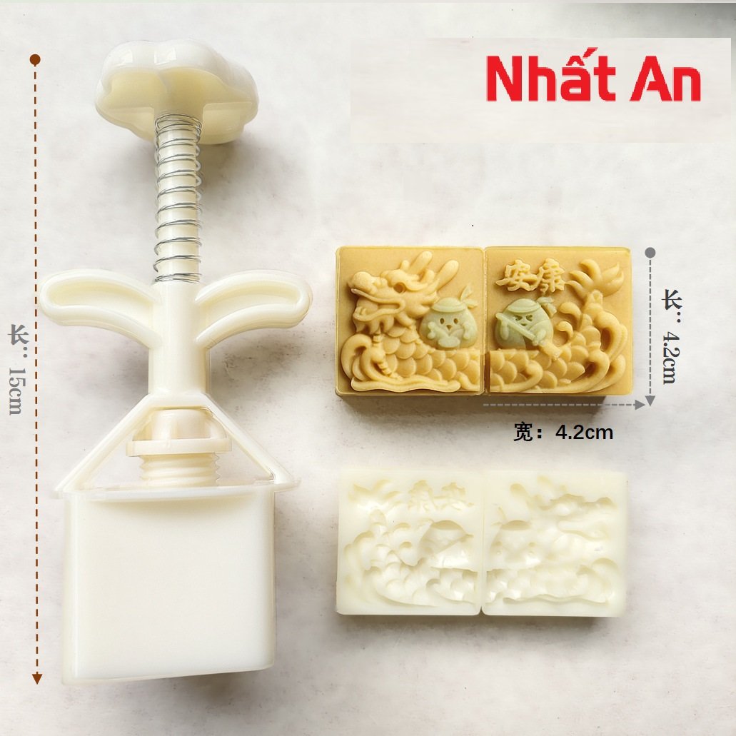 Khuôn Trung Thu 2 mặt thuyền rồng 50gr