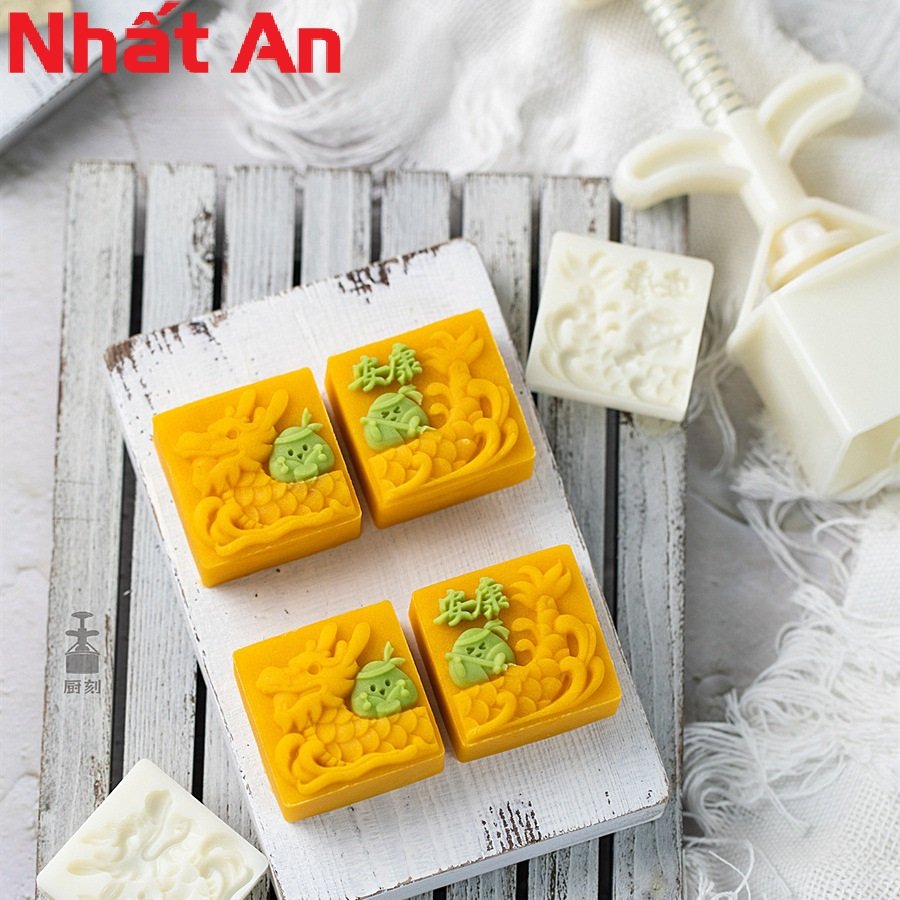 Khuôn Trung Thu 2 mặt thuyền rồng 50gr