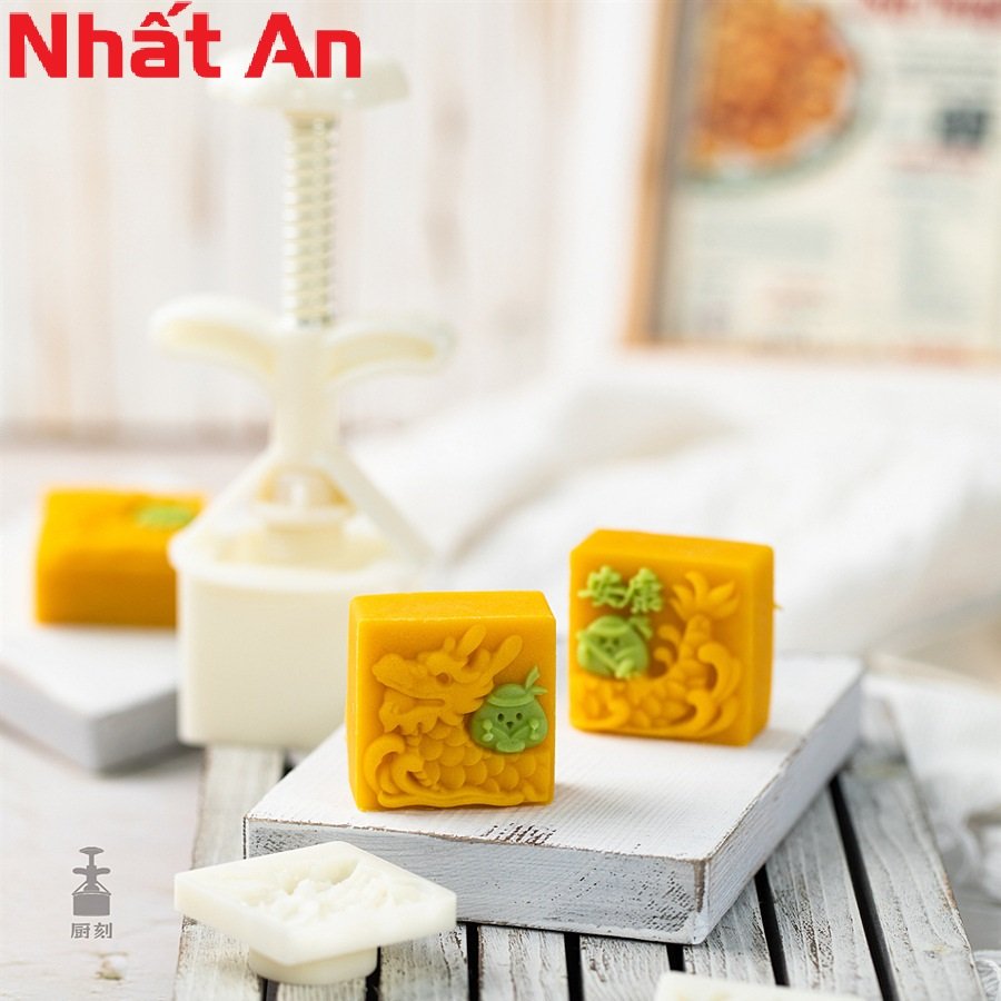 Khuôn Trung Thu 2 mặt thuyền rồng 50gr