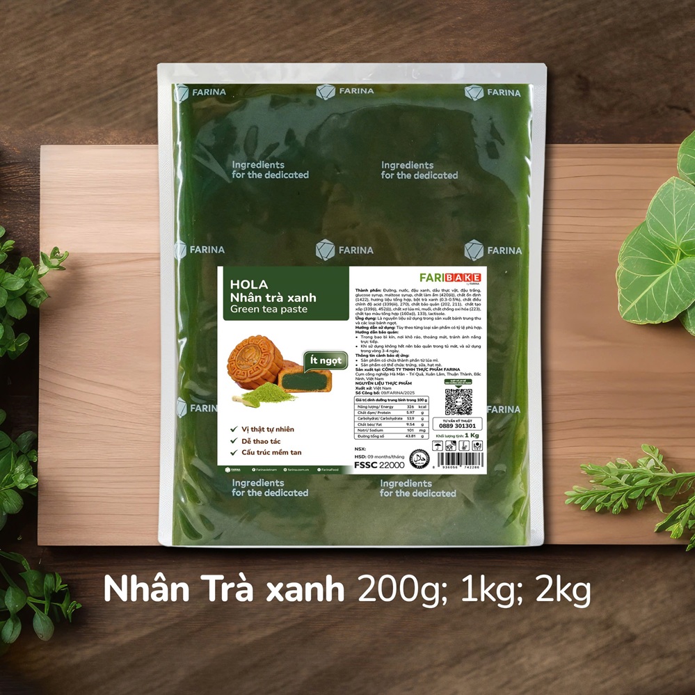 Nhân trung thu trà xanh HOLA FARINA 1kg