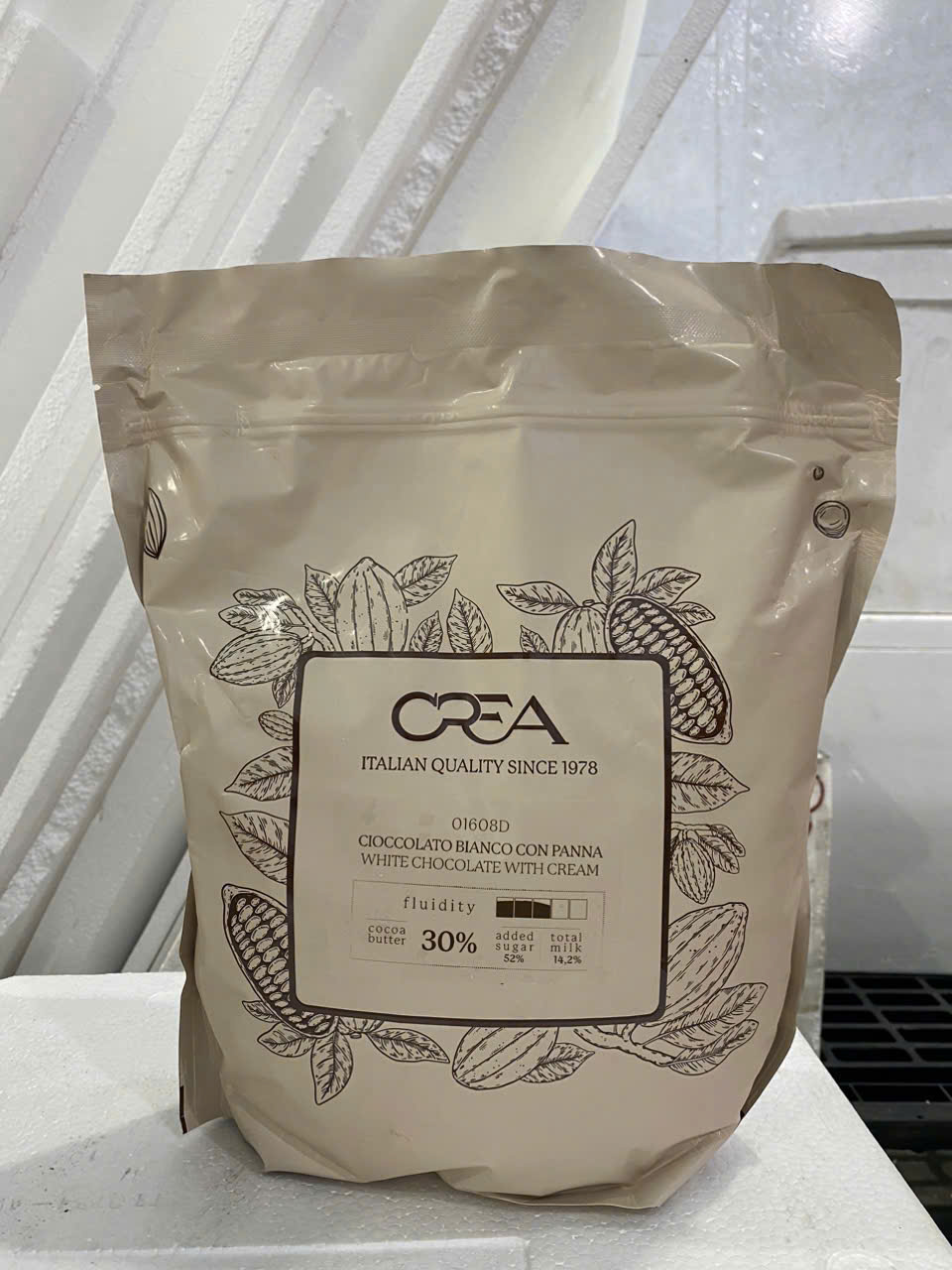 Socola hạt nút trắng Crea 30% / Italian White Chocolate Crea 30%