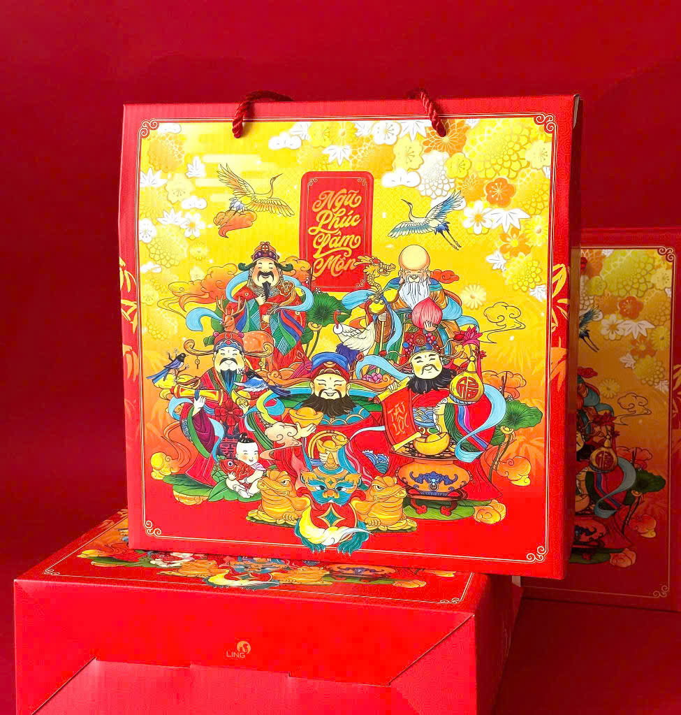 Hộp Tết Carton Bồi Không Túi Xuân Đắc Lộc