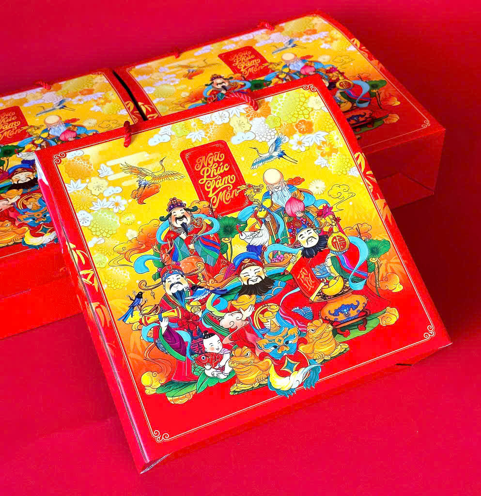 Hộp Tết Carton Bồi Không Túi Xuân Đắc Lộc