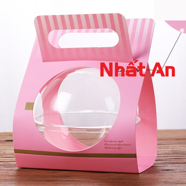 Hộp nhựa hình cầu HT181 700ml (Giá đã bao gồm quai xách giấy)
