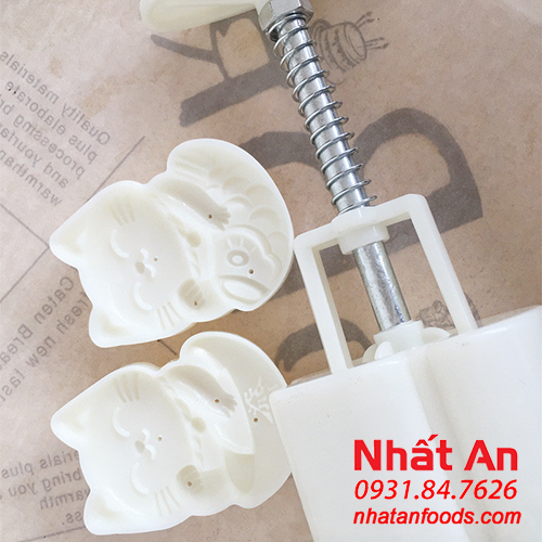 Khuôn trung thu 2 mặt Mèo may mắn 50gr - 65gr