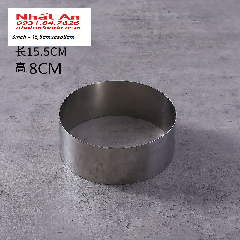 Khuôn ring tròn làm bánh mousse TQ  cao 8cm (có 3 size)