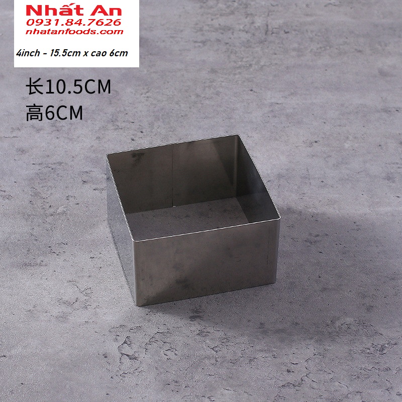 Khuôn ring vuông làm bánh mousse TQ cao 6cm
