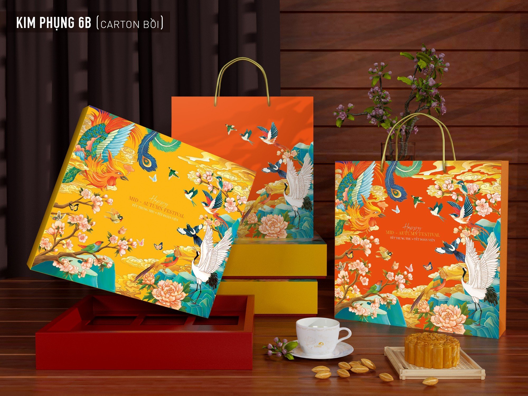 Hộp trung thu 6 bánh Kim Phụng 100gr-125gr 