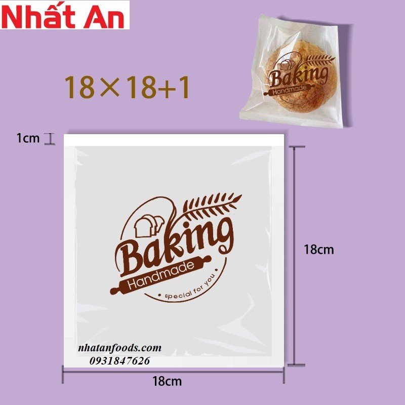 Túi đựng bánh mì có 2 màu 18x19cm nâu - Set 100 túi