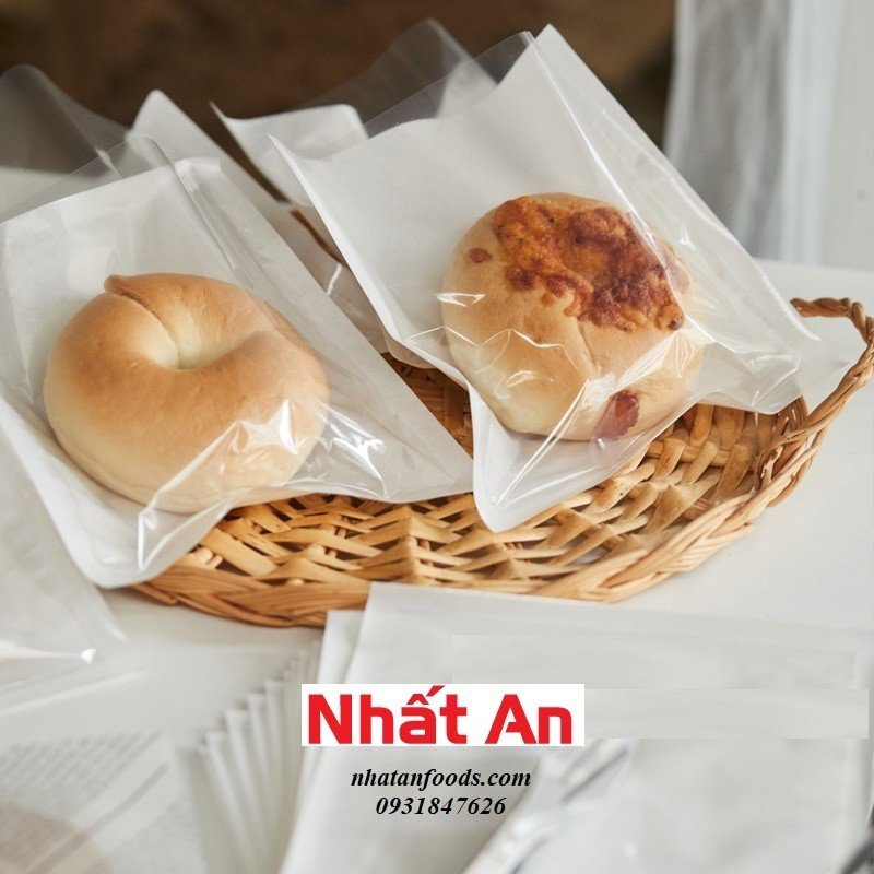 Túi đựng bánh mì trơn có 2 màu 21 x 24cm có 2 màu - Set 100 túi