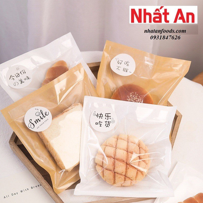 Túi đựng bánh mì trơn có 2 màu 21 x 24cm có 2 màu - Set 100 túi