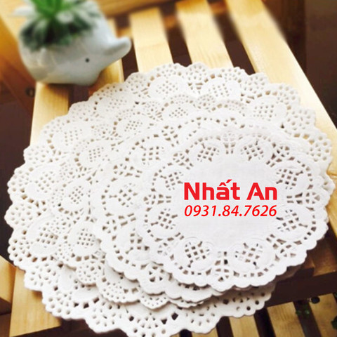 Giấy lót ren hoa văn tròn (Có 7 size) - 100 tờ/xấp