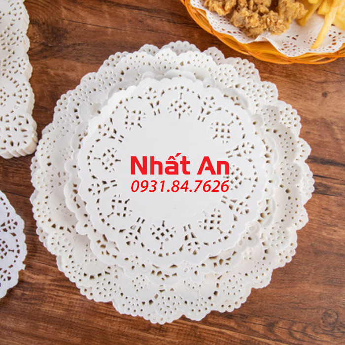 Giấy lót ren hoa văn tròn (Có 7 size) - 100 tờ/xấp