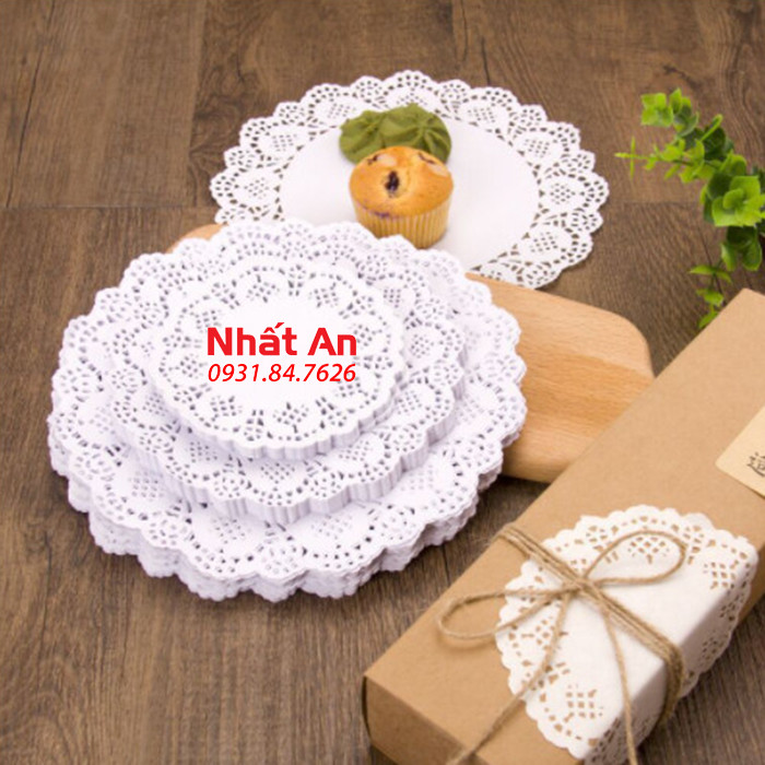 Giấy lót ren hoa văn tròn (Có 7 size) - 100 tờ/xấp