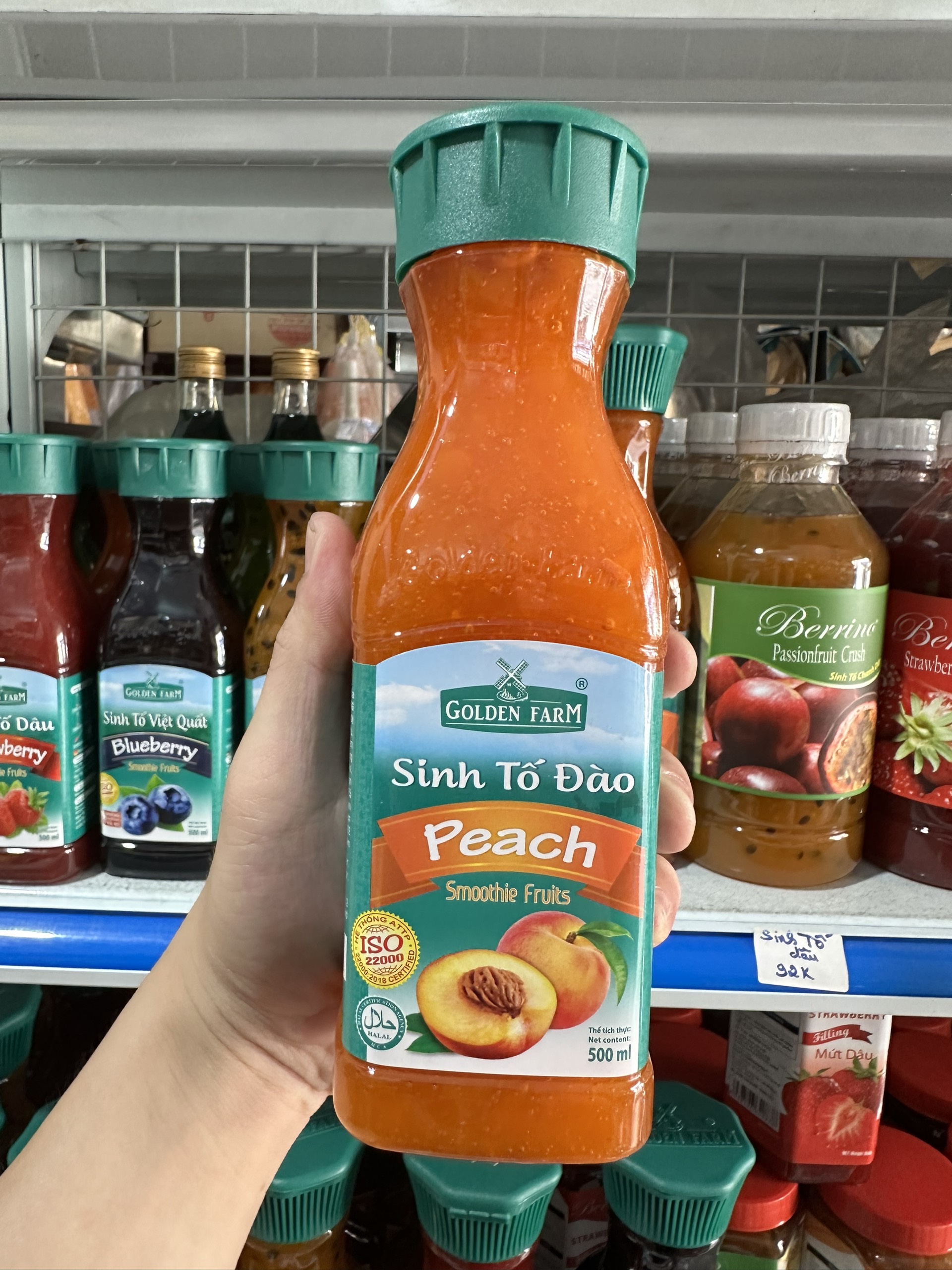 Sinh tố đào Golden Farm 500ml/1 lít