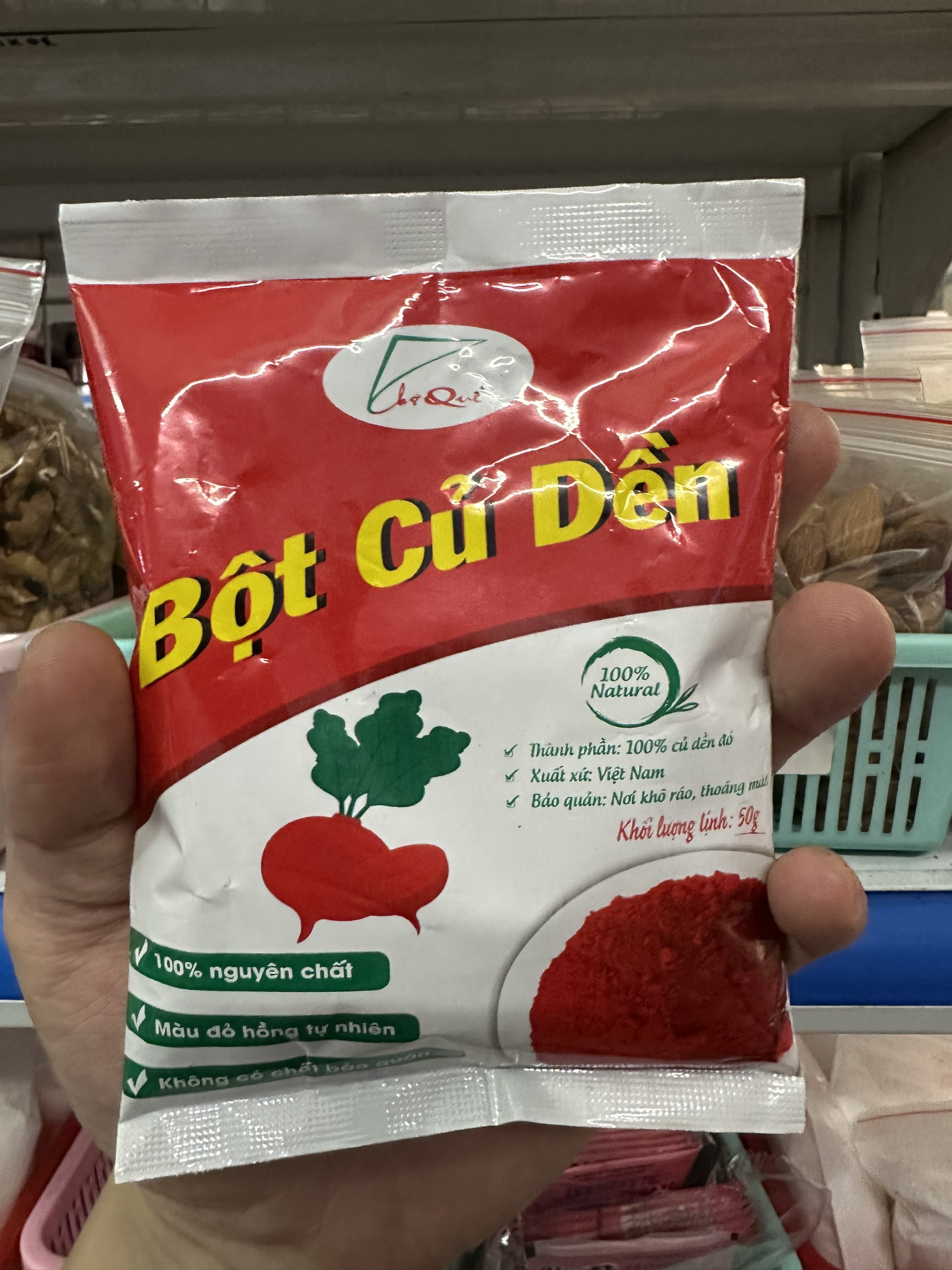 Bột màu tự nhiên củ dền Chợ Quê 50gr