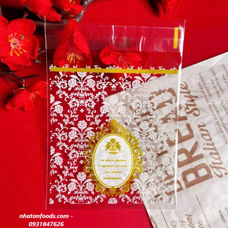 Túi dán gương vàng 10x11x3cm 100 túi