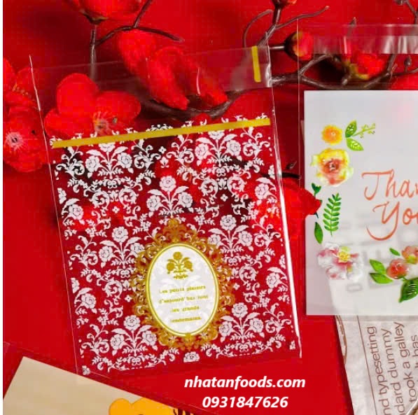 Túi dán gương vàng 10x11x3cm 100 túi