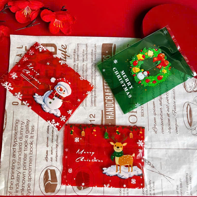 Túi hàn 7x10cm Noel Vòng Hoa Giáng Sinh 100 túi