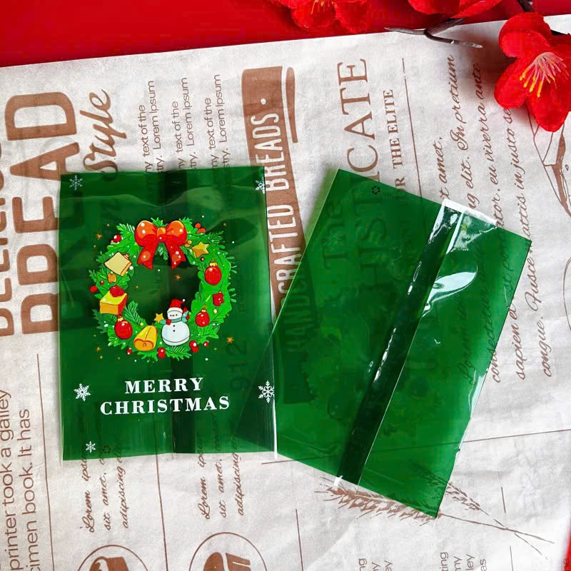 Túi hàn 7x10cm Noel Vòng Hoa Giáng Sinh 100 túi