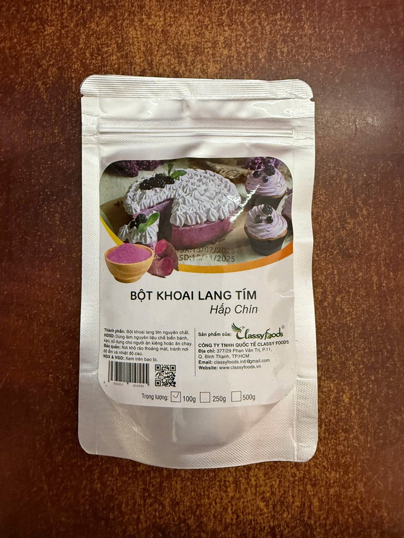 Bột khaoi lang tím hấp chín 100gr