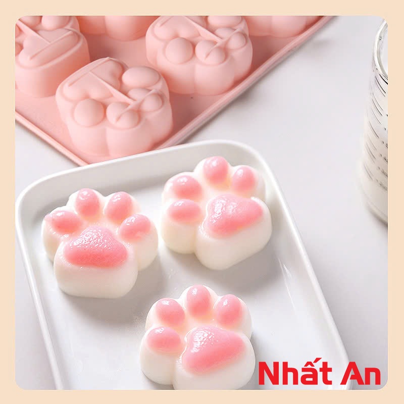 Khuôn Silicone 6 Bàn Chân Mèo