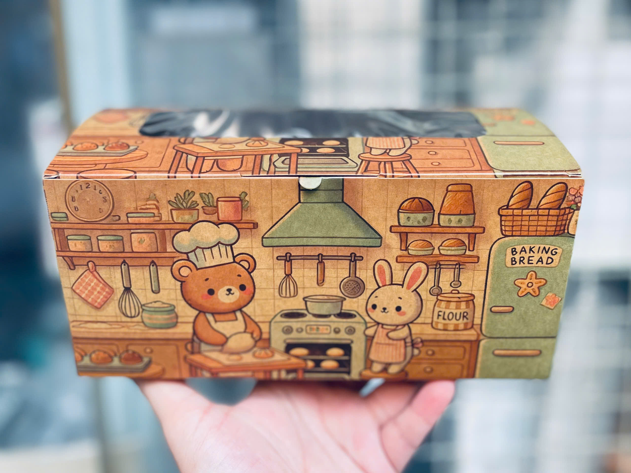 Hộp giấy đựng bánh mì hoa cúc