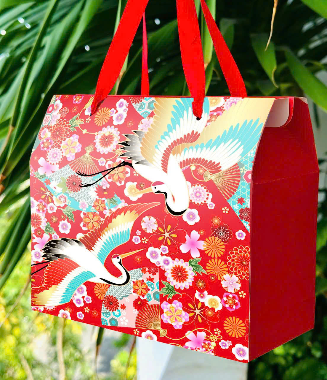 Hộp tết kẹo mứt size lớn Đào Hạc