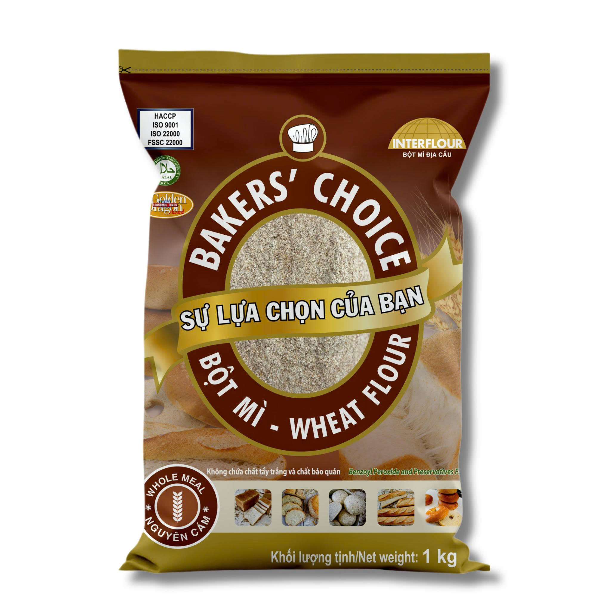 Bột mì nguyên cám Bakers' Choice 1kg