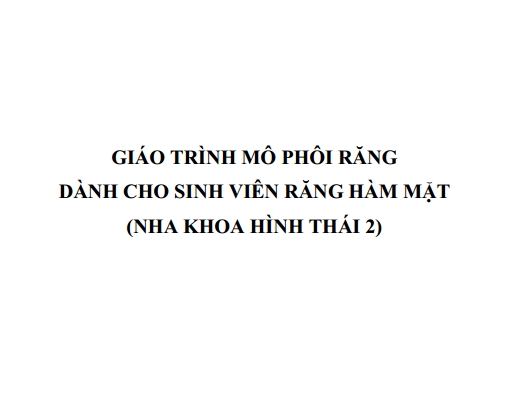 Sách giáo trình mô phôi răng Y Huế