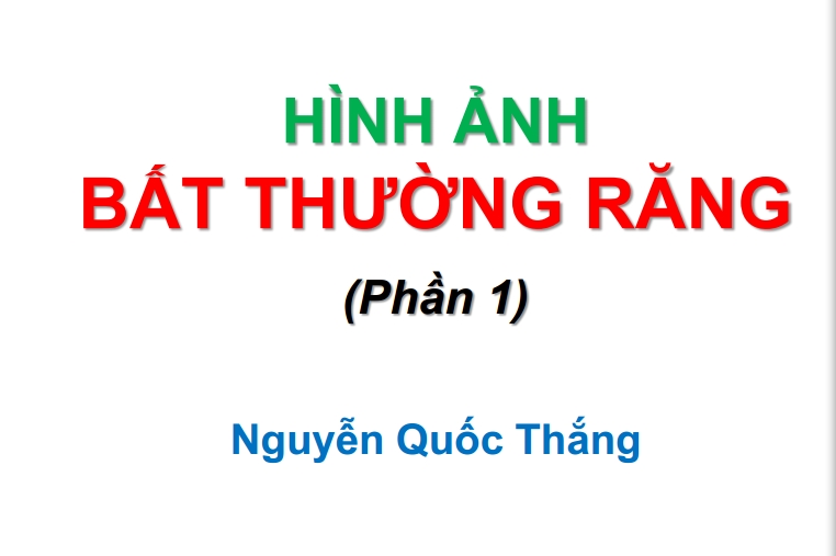 Sách hình ảnh bất thường răng