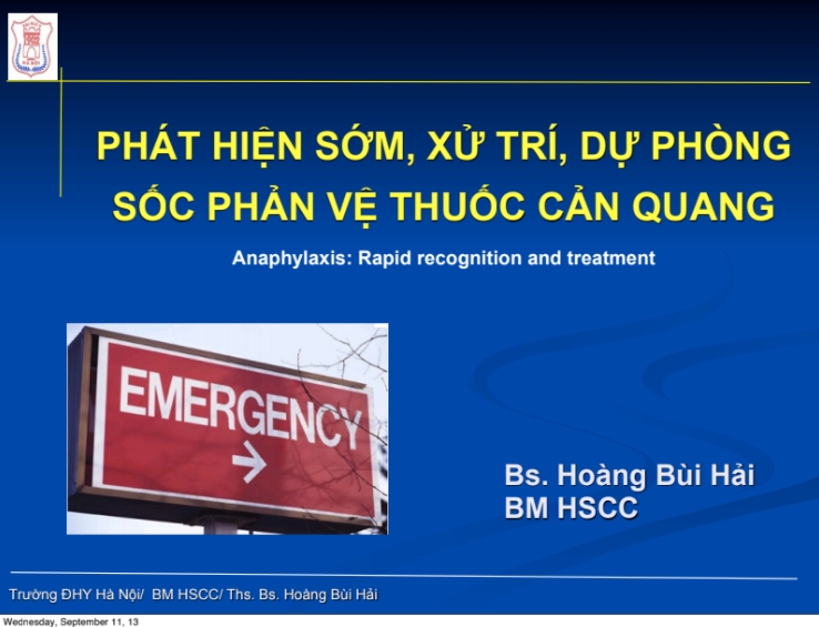 Sách phác đồ xử trí sốc phản vệ thuốc cản quang