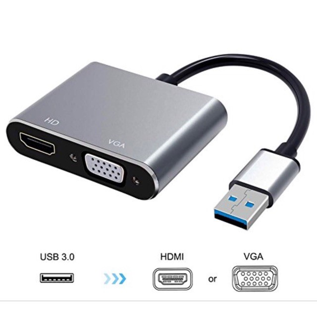 Cáp chuyển USB 3.0 ra HDMI, VGA cao cấp