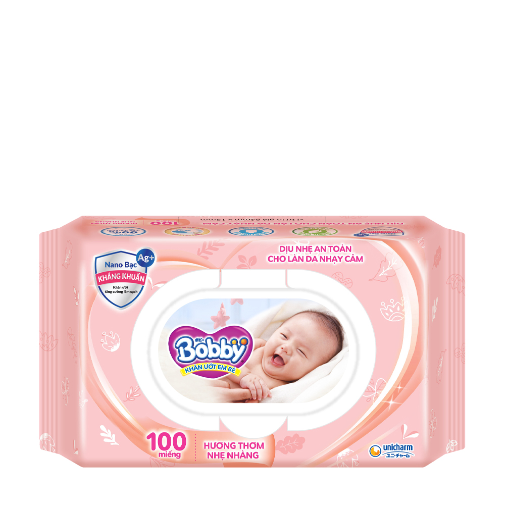 Khăn ướt trẻ em Bobby Care (100 miếng/gói)