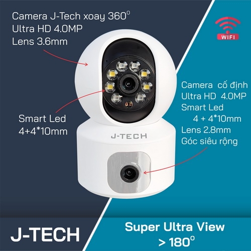 Camera Wifi J-TECH SUV6655D (4.0MP, XOAY, SMART LIGHT)