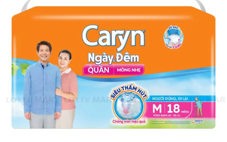 Tã Quần Caryn Mỏng Nhẹ Ngày và Đêm Size M Bịch 18 Miếng