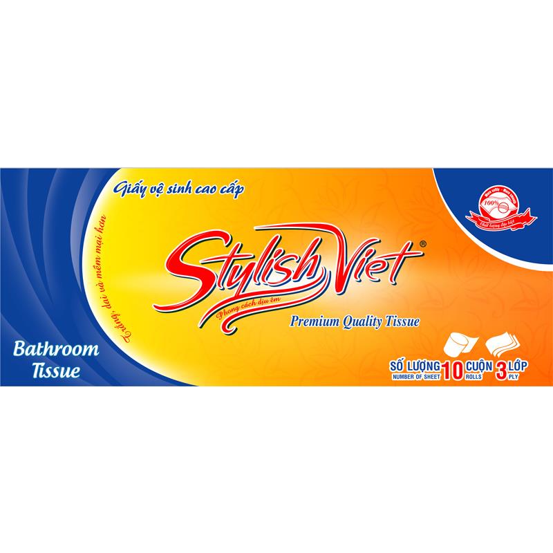 Giấy vệ sinh Stylish 10 cuộn x 3 lớp